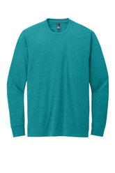 DT109 - District® Perfect Blend® CVC Long Sleeve Tee - Heathered Teal